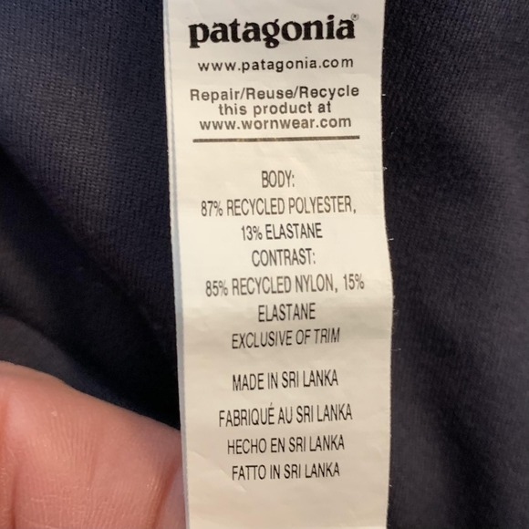 Patagonia Leggings Womens Med. Blue Pack Out Hike Leggings Pockets Hiking Trail - Picture 2 of 11